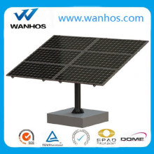 Cost-efficient solar ground pole mount bracket system to support 6 pv modules